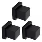 Kit 3 Acabamento Registro Padrão Deca Quadrado Metal Preto Fosco