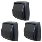 Kit 3 Acabamento Valvula Descarga Deca Hydra Max Abs Preto