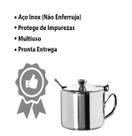 Kit 3 Açúcareiro em Aço Deslizante com Tampa e Colher de 250ml Sofisticação na Cozinha