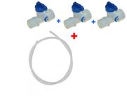 Kit 3 Adaptador Plast. 1/2x1/2x3/8 c/Registro c/5mt mang 3/8