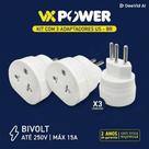 Kit 3 Adaptadores de Tomada Vivensis US-BR VXPower VO502