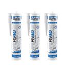 kit 3 Adesivo Silicone PU 40 Fix Selante Branco 387G Tek Bond