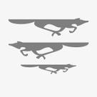 Kit 3 Adesivos Emblema Raposa 15 cm x 5 cm Crossfox - Prata
