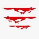 Kit 3 Adesivos Emblema Raposa 15 cm x 5 cm Crossfox Vermelho