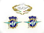 Kit 3 Adesivos Tanque Compatível MV Agusta F4 Vermelha AG020