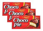 kit 3 ALFAJOR DE CHOCOLATE COREANO CHOCOPIE 168G - LOTTE
