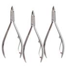 Kit 3 Alicate de corte unha 18mm 10cm manicure profissional mãos pés grossas encravadas cortador ponta curva