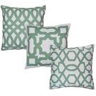 Kit 3 Almofada Geometria Treliça Verde Abstrata Linho 45x45 Refil