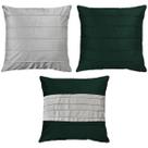 Kit 3 Almofada Veludo Drapeada Luxo Verde Escuro Areia 45x45 Kit 3 Almofada Veludo Drapeada Luxo Verde Escuro Areia 45x45