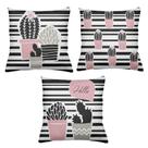 Kit 3 Almofadas Cheias Decorativas 40 x 40 Cacto Black