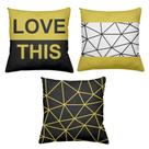 Kit 3 Almofadas Cheias Decorativas 40 x 40 Love This Kit 3 Almofadas Cheias Decorativas 40 x 40 Love This