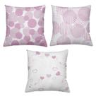 Kit 3 Almofadas Cheias Decorativas 40 x 40 Rosa Elipse