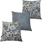 Kit 3 Almofadas Cheias Waterhavana Impermeável Área Externa Flor Branca Folhas Pretas 43cmx43cm