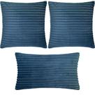 Kit 3 Almofadas Composê Flanel Pelúcia Azul Prussiano Kit 3 Almofadas Composê Flanel Pelúcia Azul Prussiano