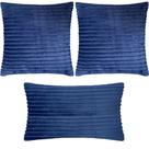 Kit 3 Almofadas Composê Flanel Pelúcia Azul Royal Kit 3 Almofadas Composê Flanel Pelúcia Azul Royal
