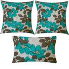 Kit 3 Almofadas Composê Floral Verde Água Impermeável