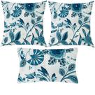 Kit 3 Almofadas Composê Paradise Floral Azul Impermeável Kit 3 Almofadas Composê Paradise Floral Azul Impermeável