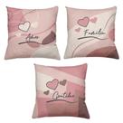 Kit 3 Almofadas Decorativas Cheias 40 x 40 Amor