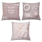 Kit 3 Almofadas Decorativas Cheias 40 x 40 Amor Rose