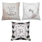 Kit 3 Almofadas Decorativas Cheias 40 x 40 Paz e Fé Kit 3 Almofadas Decorativas Cheias 40 x 40 Paz e Fé