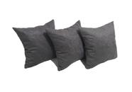 Kit 3 Almofadas Decorativas Cheias 45x45cm com zíper Cinza