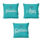 Kit 3 Almofadas Família, Amor e Gratidão Para Sofá Sala de Estar Decoração 40x40 Novadecora Kit 3 Almofadas Família, Amor e Gratidão Para Sofá Sala de Estar Decoração 40x40 Novadecora