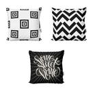 Kit 3 Almofadas Preto e Branco Home Sweet Decoração Para Sofá Sala de Estar 40x40 Novadecora Kit 3 Almofadas Preto e Branco Home Sweet Decoração Para Sofá Sala de Estar 40x40 Novadecora