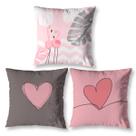 Kit 3 Almofadas Sala Quarto Sofá Menina Cheias Estampadas 40cm x 40cm