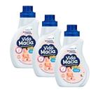 Kit 3 Amaciante Diluido Vida Macia Glicerina e Algodão 1L