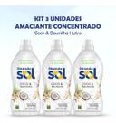 Kit 3 Amaciantes Concentrado Girando Sol 1l Fragrancia:Coco e Baunilha