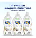 Kit 3 Amaciantes Concentrado Girando Sol Coco E Baunilha 1l
