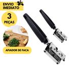 Kit 3 Amolador Afiador De Facas Em Aço Inox Profissional Com 3 Afiadores Profissional para Amolar Fa