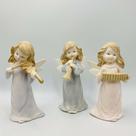 Kit 3 Anjos Musical Porcelana 18x9cm