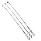 Kit 3 Antena Moto Anti Cerol Corta Linha Pipa Fio Guidão Retrátil Segurança Proteção Cor Prata
