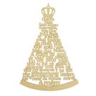 Kit 3 Aplique Decoração de Parede Oração Nossa Senhora 40cm Mdf Madeira