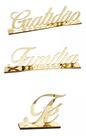 Kit 3 apliques palavras Gratidão Família fé Decorativo Enfeite Quarto Sala Acrílico Dourado