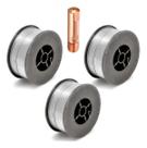 Kit 3 Arames Mig Revestido Uso Sem Gás 0,8mm E71t-sg - 1kg Galzer + 1 Bico de Contato M6x25 0,8mm
