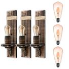Kit 3 Arandela Luminária de Parede Colonial em Madeira Maciça Rústica e Sisal Ideal para Sítios Chácaras Chalés Retrô Vintage Kit 3 Arandela Luminária de Parede Colonial em Madeira Maciça Rústica e Sisal Ideal para Sítios Chácaras Chalés Retrô Vintage