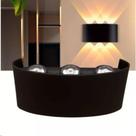 kit 3 Arandela Meia Lua Frisada Parede Externa Interna Led 6w Facho Triplo Branco Quente