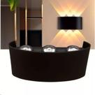 kit 3 Arandela Meia Lua Frisada Parede Externa Interna Led 6w Facho Triplo Branco Quente kit 3 Arandela Meia Lua Frisada Parede Externa Interna Led 6w Facho Triplo Branco Quente
