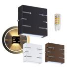 Kit 3 Arandela Slim 6 Frisos 12x12x4cm Bivolt G9 Com Lâmpada Interna Externa Muro Parede - 101