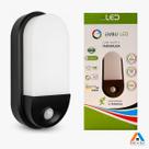 Kit 3 Arandela Tartaruga Led Sensor Presença 15w Ip65 Preto Parede Externo