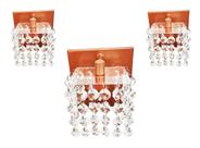 Kit 3 Arandelas Clear Acabamento Cobre