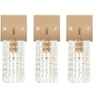Kit 3 Arandelas Cristal Acrilico Clearcrillic Quadrada Cobre