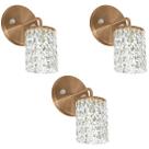 Kit 3 Arandelas Cristal Legitimo Clearwall Redonda Cobre