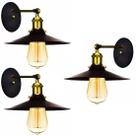 Kit 3 Arandelas Industrial Nordic Loft Preto com Dourado