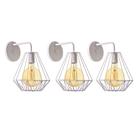 Kit 3 Arandelas Interno Aramado Cristal 24cm Decorações
