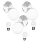 kit 3 Arandelas Orby Bolinha Escovado + lampadas 3000k