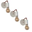 Kit 3 Arandelas Parede Industrial Interna Slim Branco/Cobre
