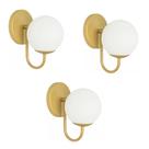 Kit 3 Arandelas Parede Lúminaria Sala Quarto Cabeceira Dourado Fosco Kit 3 Arandelas Parede Lúminaria Sala Quarto Cabeceira Dourado Fosco